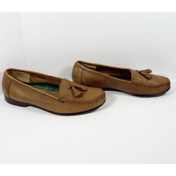 Nettleton Mens 10W Leather Loafer Slip On Brown Tan Tassel Dress Shoes Office main image 4